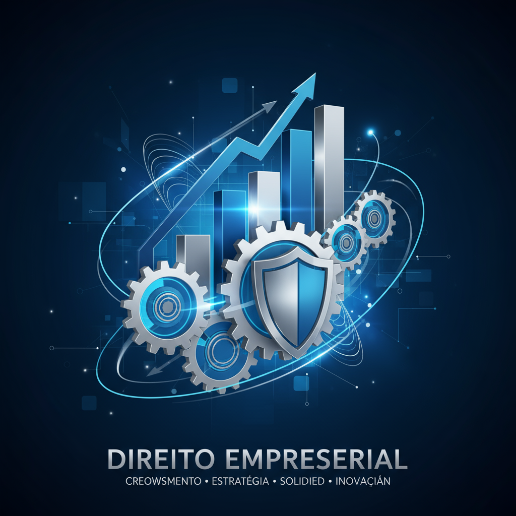 Imagem abstrata representando Direito Empresarial: crescimento, estratégia e solidez